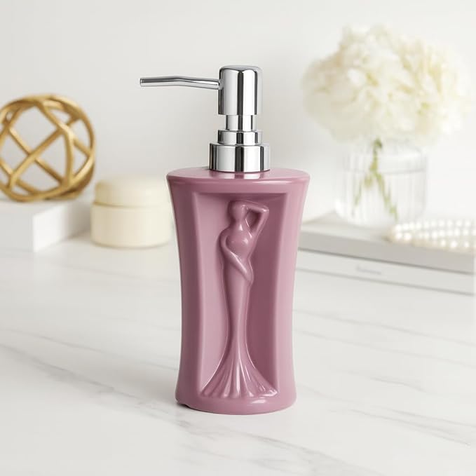 Luxury 3D Lady Design Ceramic Soap Dispenser (W)