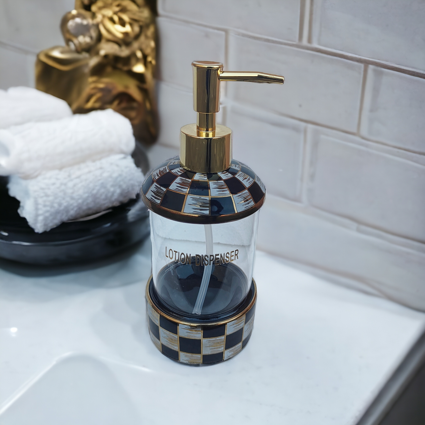 Glass Transparent Ceramic Soap Dispenser (W)