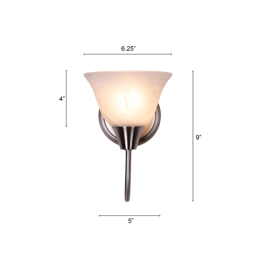Alabaster Arcs Traditional Sconce Wall Light - 9in * 6.25in (J)