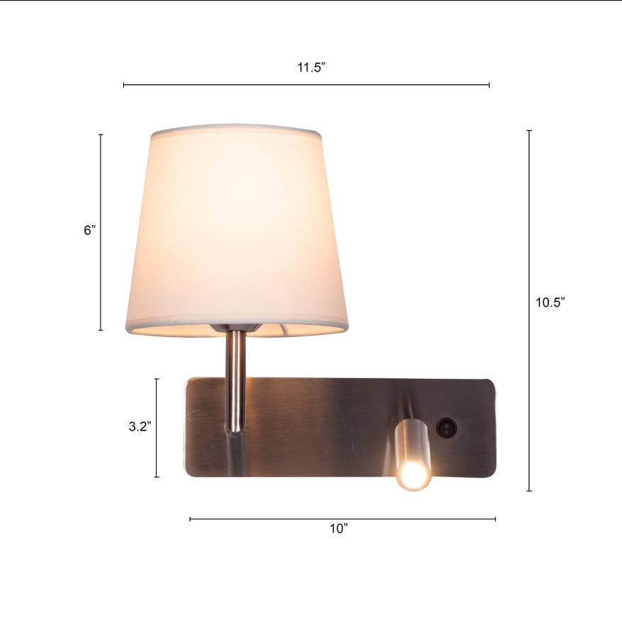Aura Bedside Reading Wall Sconce Wall Light - 11.5in * 10.5in (J)