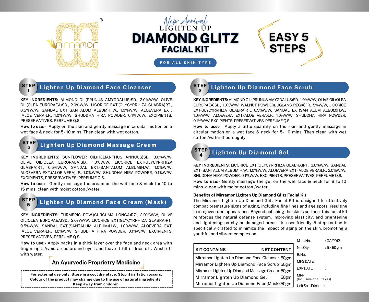 Mirramor Lighten Up Diamond Glitz Facial Kit
