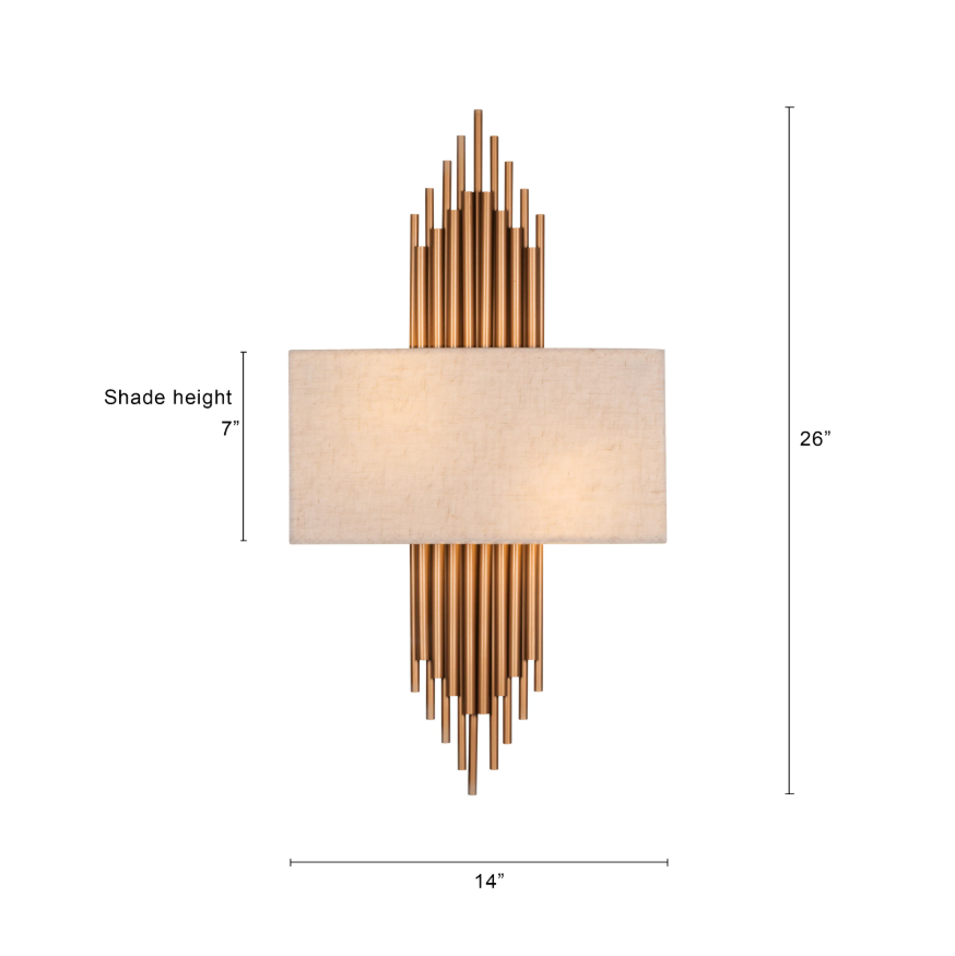 Gilded Organ Sconce Wall Light - 14in * 26in (J)