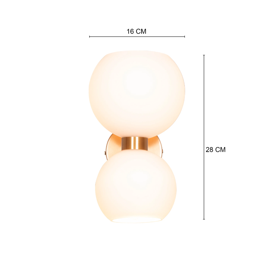 Lumina Dual-Orb Sconce Wall Light - 6.2in * 11in (J)