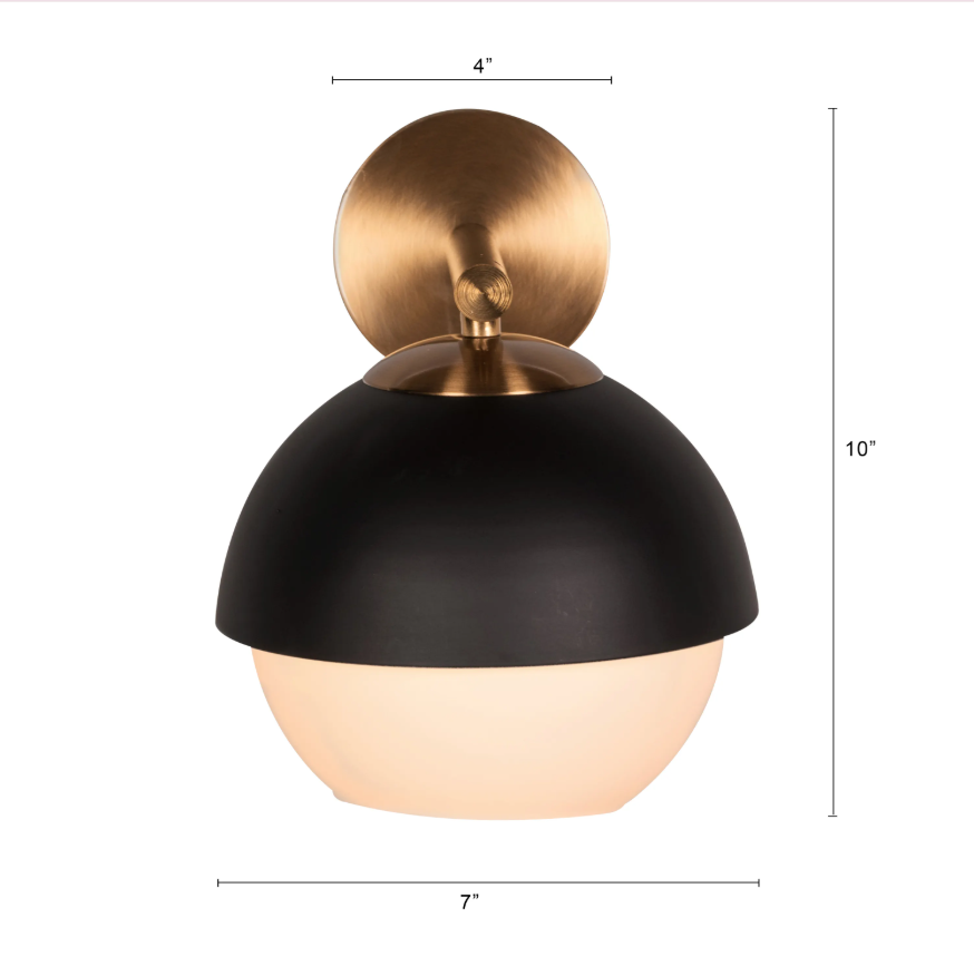 Luna Mid-Century Dome Wall Light - 7in * 10in (J)