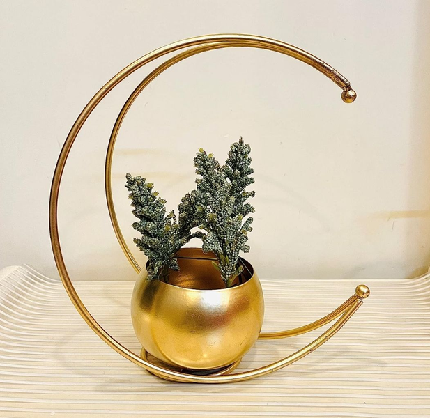Gold Moon Shape Planter - 4.7 Inches (MVS)