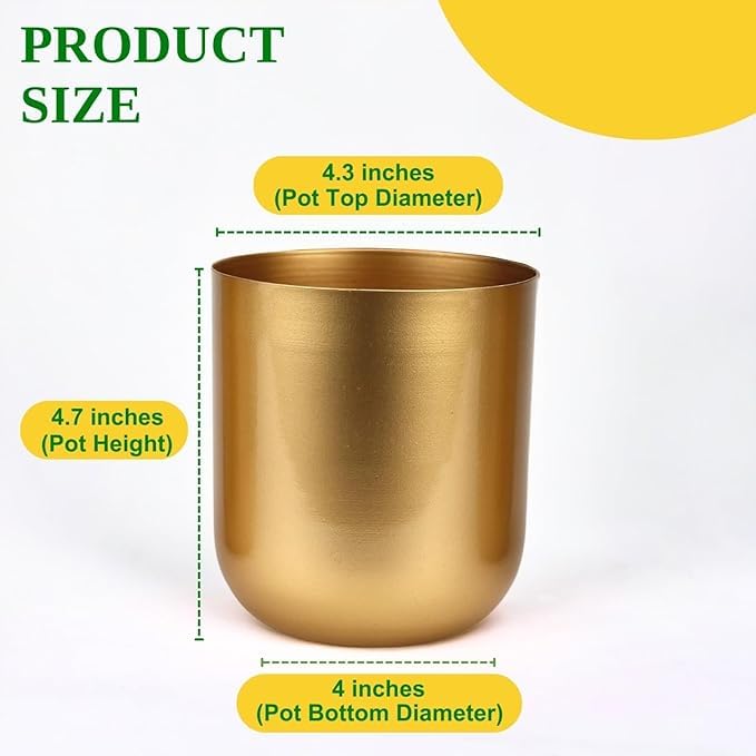 Gold Minimalist U-Shape Planter - 4.7 Inches (MVS)