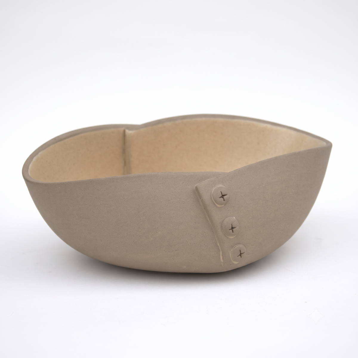 Premium Stoneware Ceramic Serving Bowl with Decorative Rivet Design | 28 × 21 × 10 cm (DZ)