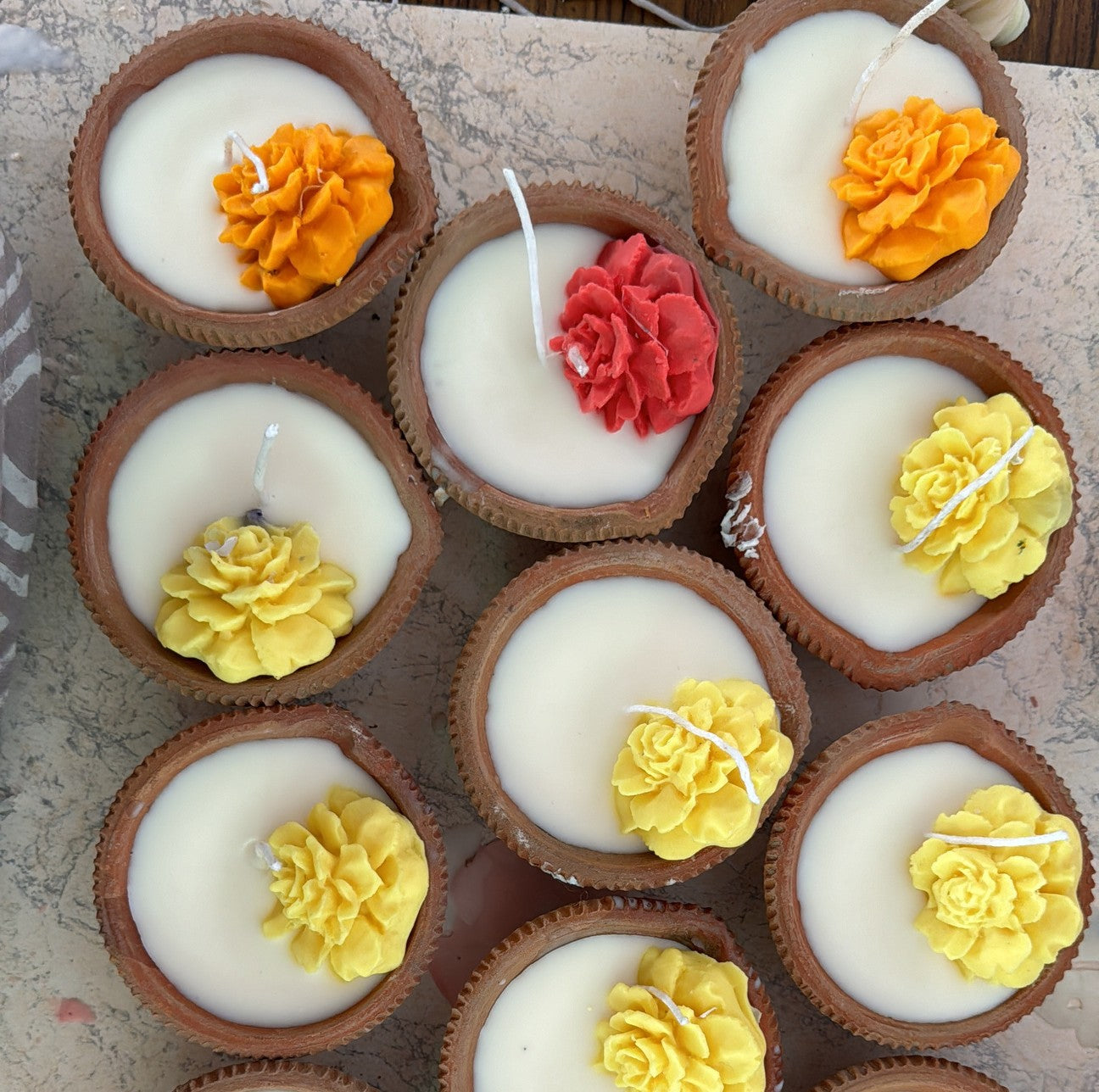 Tilted Flower Diya Candle - 2.75 * 1in (TCA) Urban Nivasa