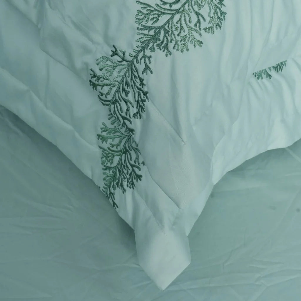 Unicorn Blue Reven (Mint) (400TC) - 100% Cotton King-Size Bedsheet + 2 Pillow Covers