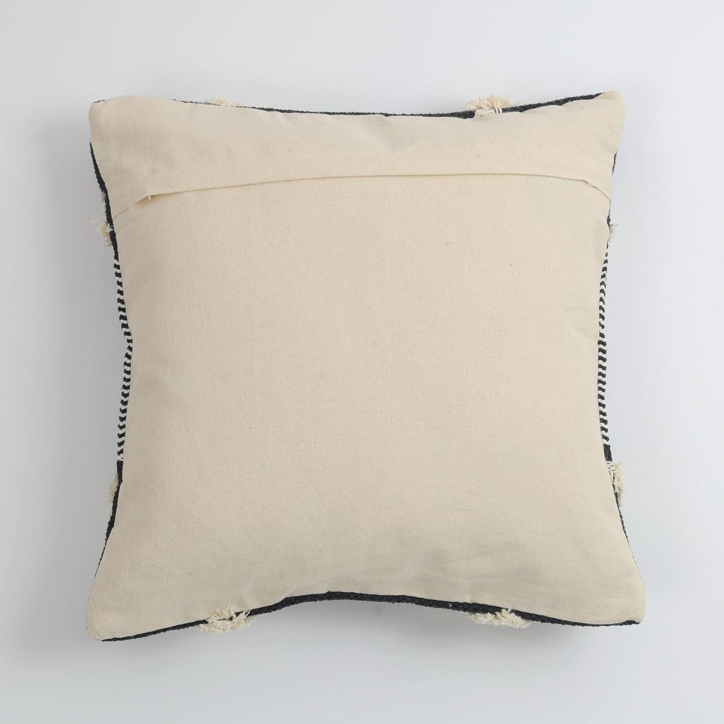 Artisan Zig-Zag Hand-Tufted Monochrome Cushion Covers - 16*16 inches Set of 2 (TFB)