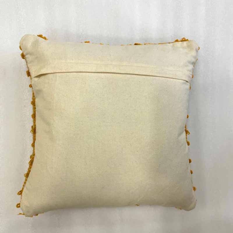 Sunshine Yellow Diamond Hand-Tufted Cushion Covers - 16*16 inches Set of 2 (TFB)