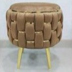Modern Velvet Woven-Look Ottoman - 16*14 inches (TFB)