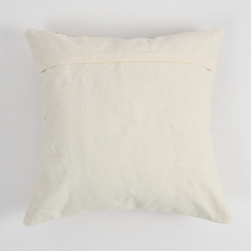 Multi-Tone Contrast Rainbow Hand-Tufted Cushion Covers - 16*16 inches Set of 2 (TFB)