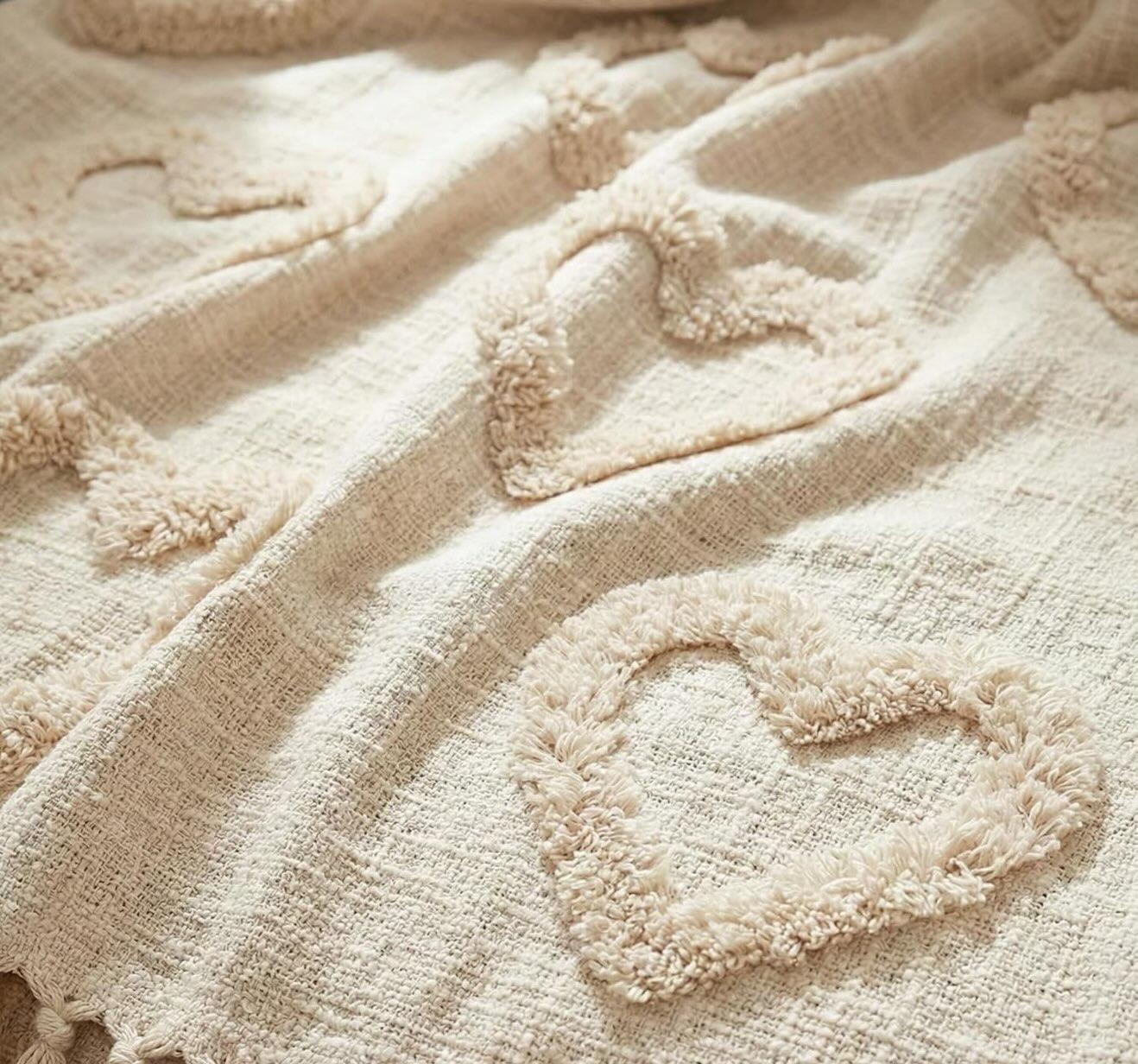 Heart Tufted Cotton Throw - 50*60 inches (TFB)