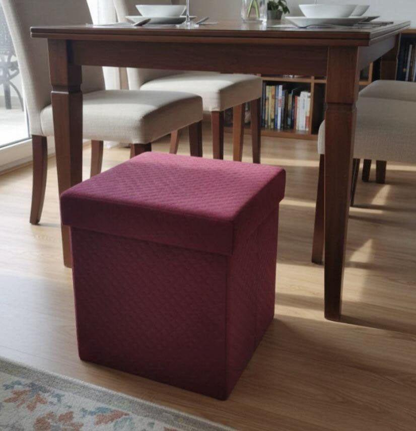 Compact Multi-Purpose Storage Ottoman - 16*14 inches (TFB)