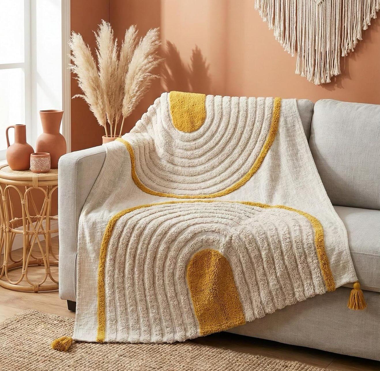 The Archway Tufted Cotton Throw - 50*60 inches (TFB)