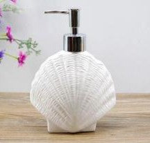 Coastal Shell Ceramic Soap Dispenser (W)