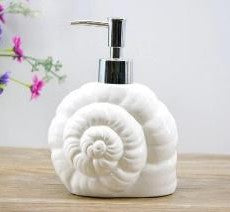 Coastal Shell Ceramic Soap Dispenser (W)