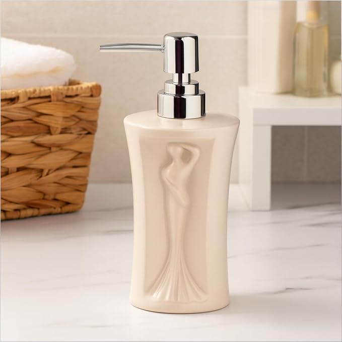 Luxury 3D Lady Design Ceramic Soap Dispenser (W)