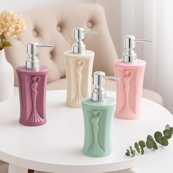 Luxury 3D Lady Design Ceramic Soap Dispenser (W)