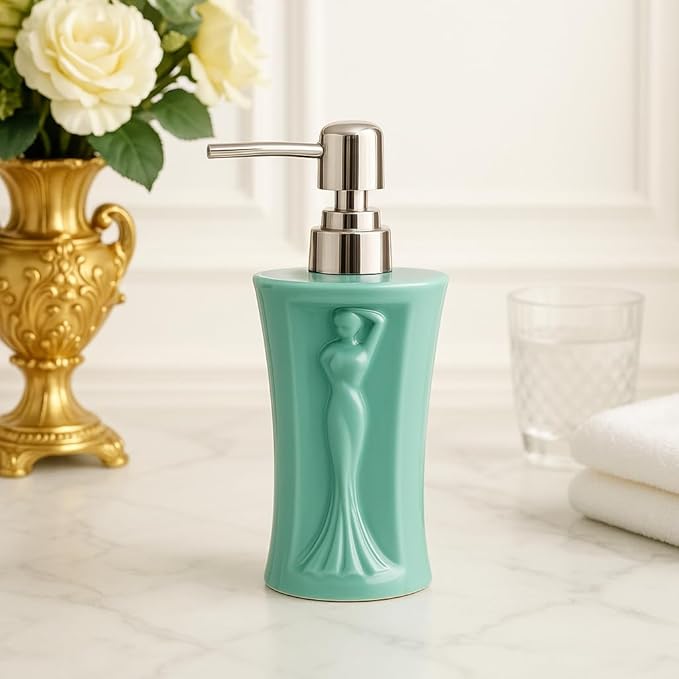 Luxury 3D Lady Design Ceramic Soap Dispenser (W)