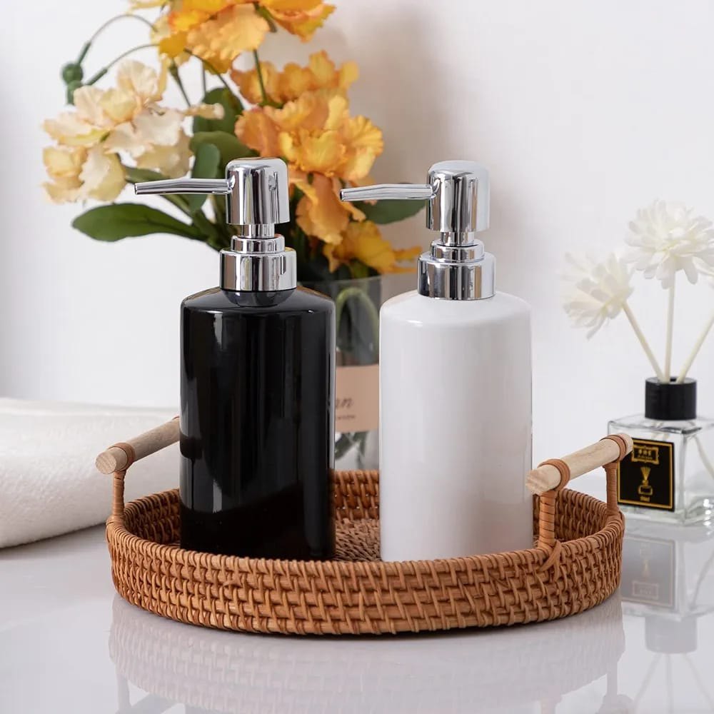 Solid Color Ceramic Soap Dispenser (W)