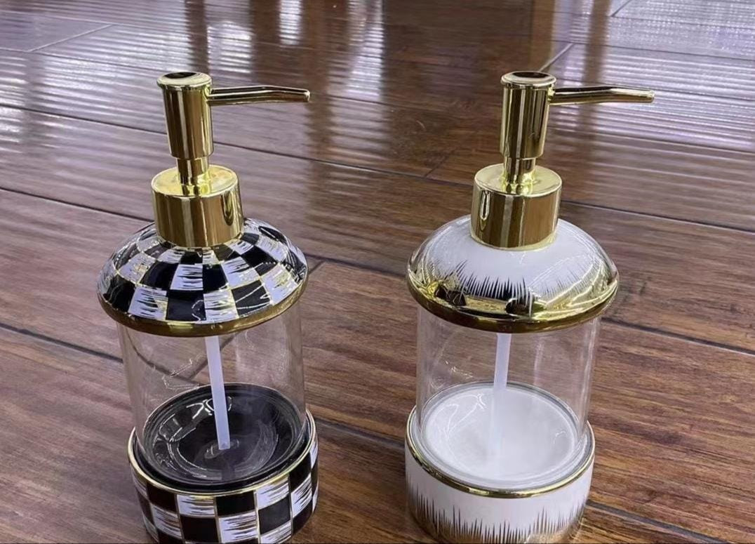 Glass Transparent Ceramic Soap Dispenser (W)