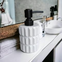 Gridline Ceramic Soap Dispenser (W)