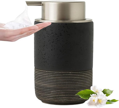 Textured Stoneware Ceramic Soap Dispenser (W)