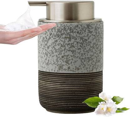 Textured Stoneware Ceramic Soap Dispenser (W)