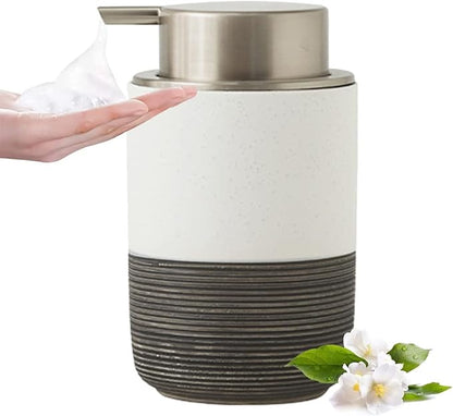 Textured Stoneware Ceramic Soap Dispenser (W)