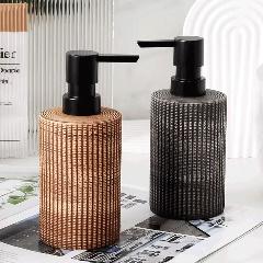 Modern Earthy Ribbed Ceramic Soap Dispenser (W) Urban Nivasa