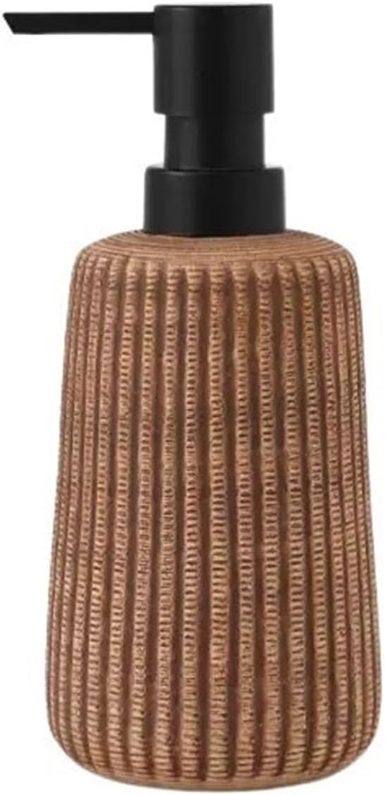 Earthy Ribbed Ceramic Soap Dispenser (W) Urban Nivasa