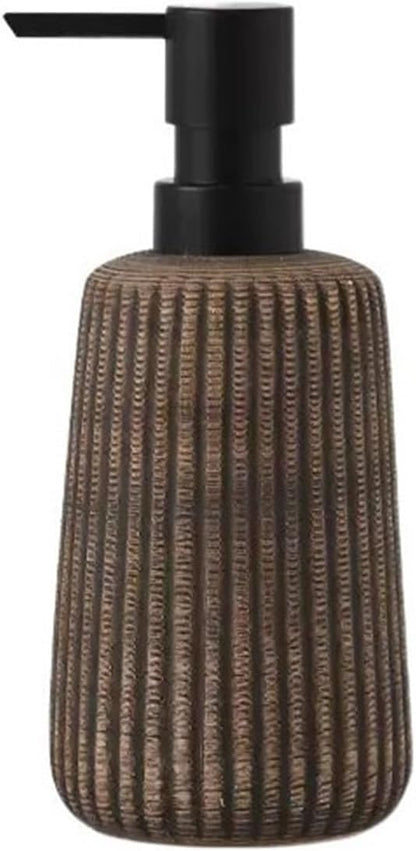 Earthy Ribbed Ceramic Soap Dispenser (W)