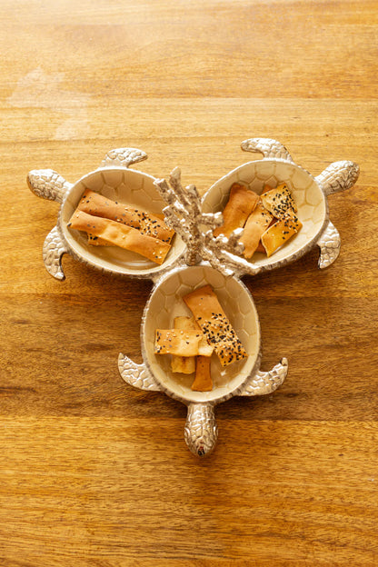 Aluminium - 3 Section Turtle Condiment Server (UHD) Urban Nivasa