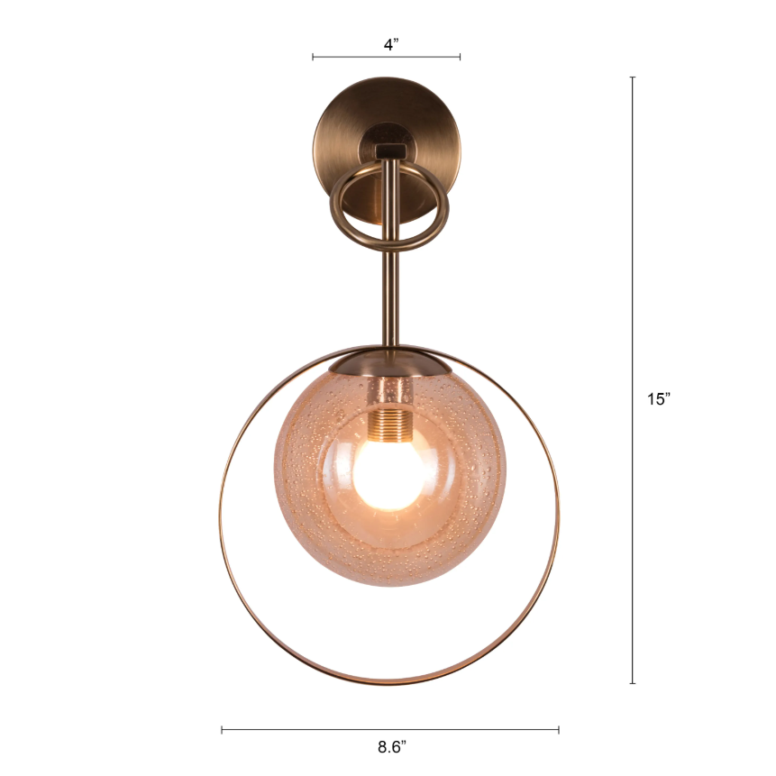 Aura Linear Glass Pillar Wall Light - 8.6in * 15in (J)