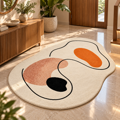 Abstract Harmony Rug | Fluid Abstract Composition with Flowing Lines (GG)