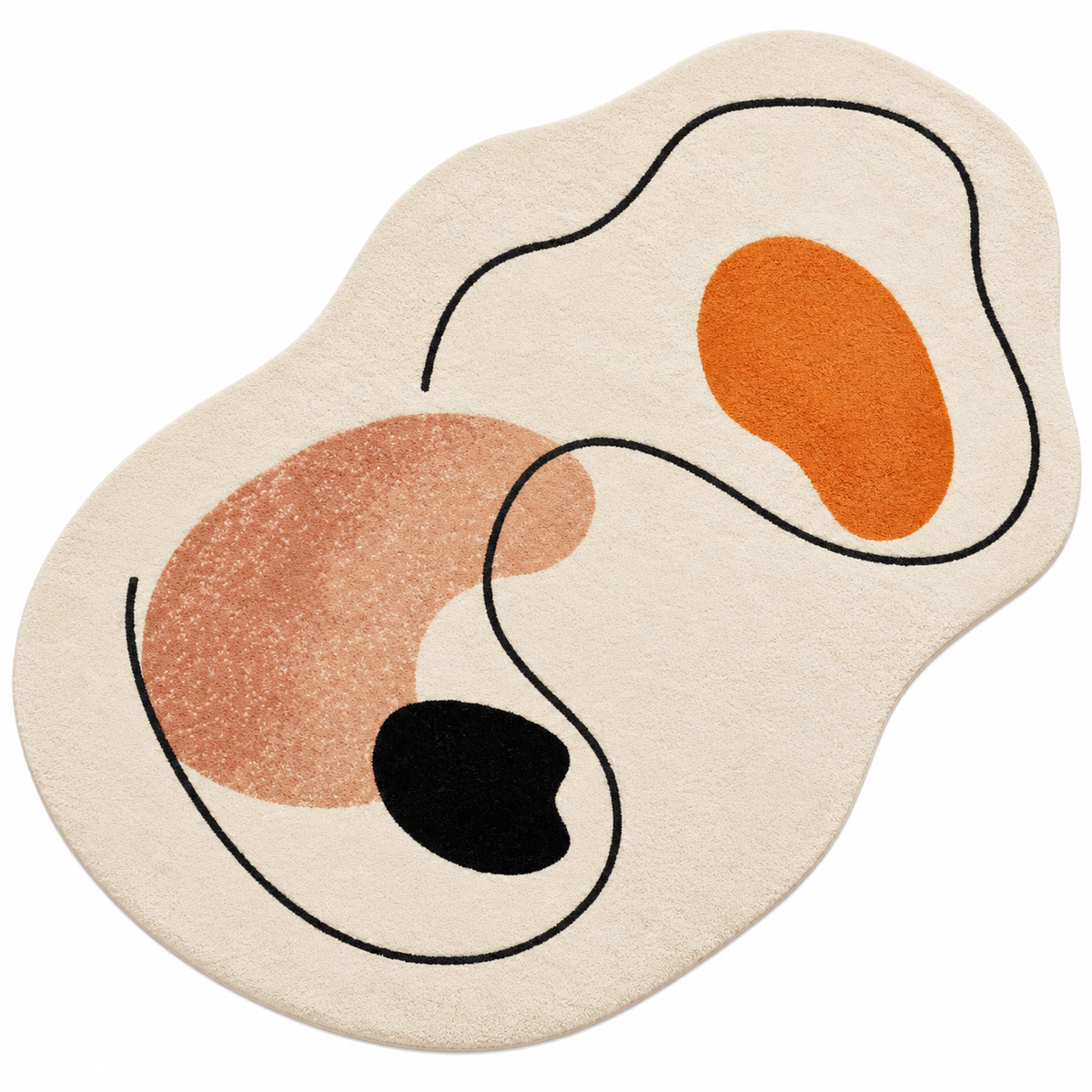 Abstract Harmony Rug | Fluid Abstract Composition with Flowing Lines (GG)
