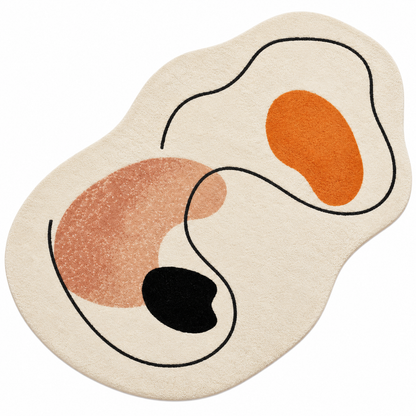 Abstract Harmony Rug | Fluid Abstract Composition with Flowing Lines (GG)
