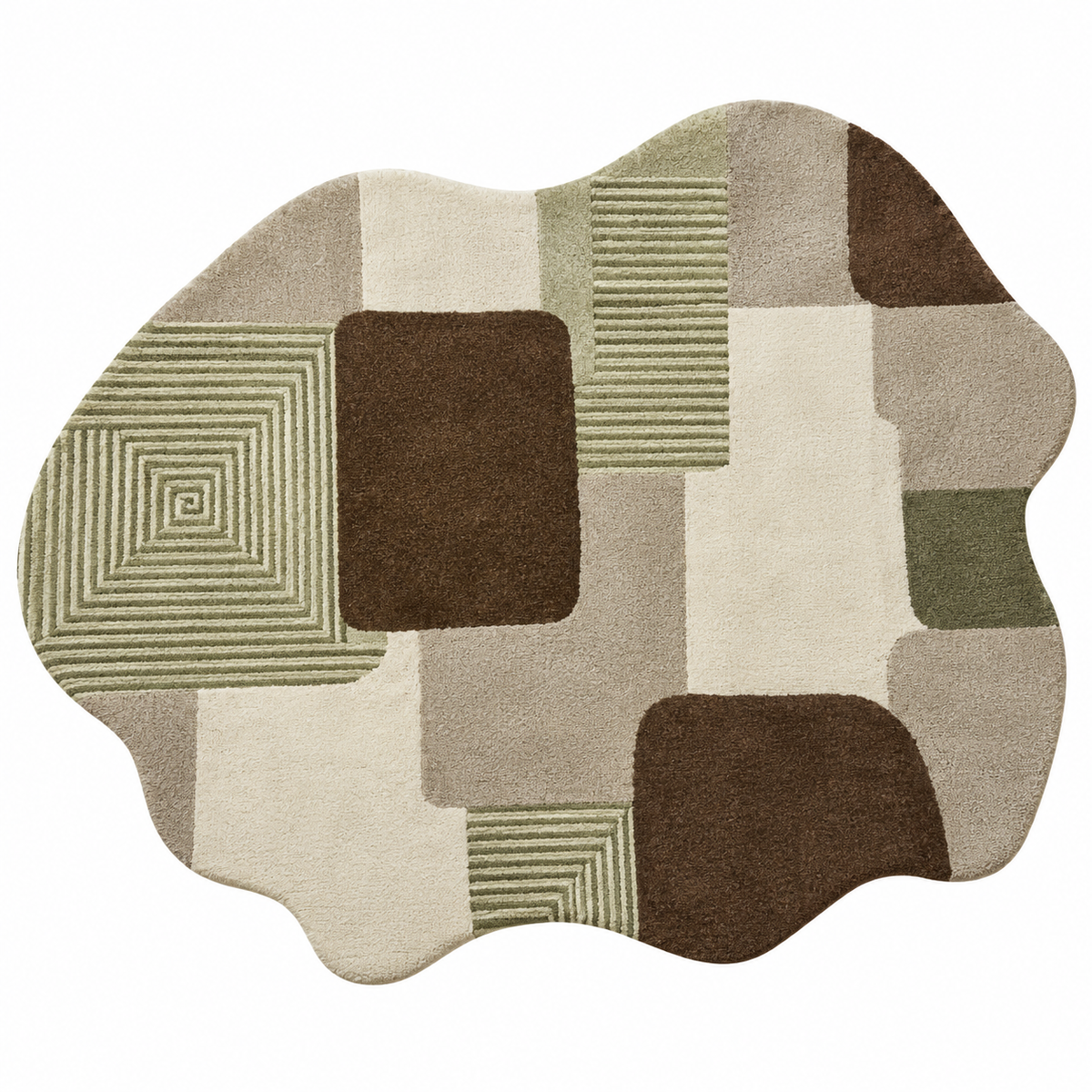 Abstract New Zealand Wool Rug | Geometric & Organic Abstract Pattern (GG)