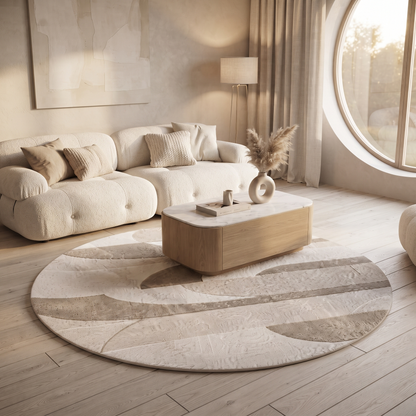 Abstract Organic Wool Rug | Flowing Abstract Organic Silhouette (GG)