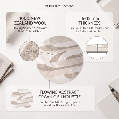 Abstract Organic Wool Rug | Flowing Abstract Organic Silhouette (GG)