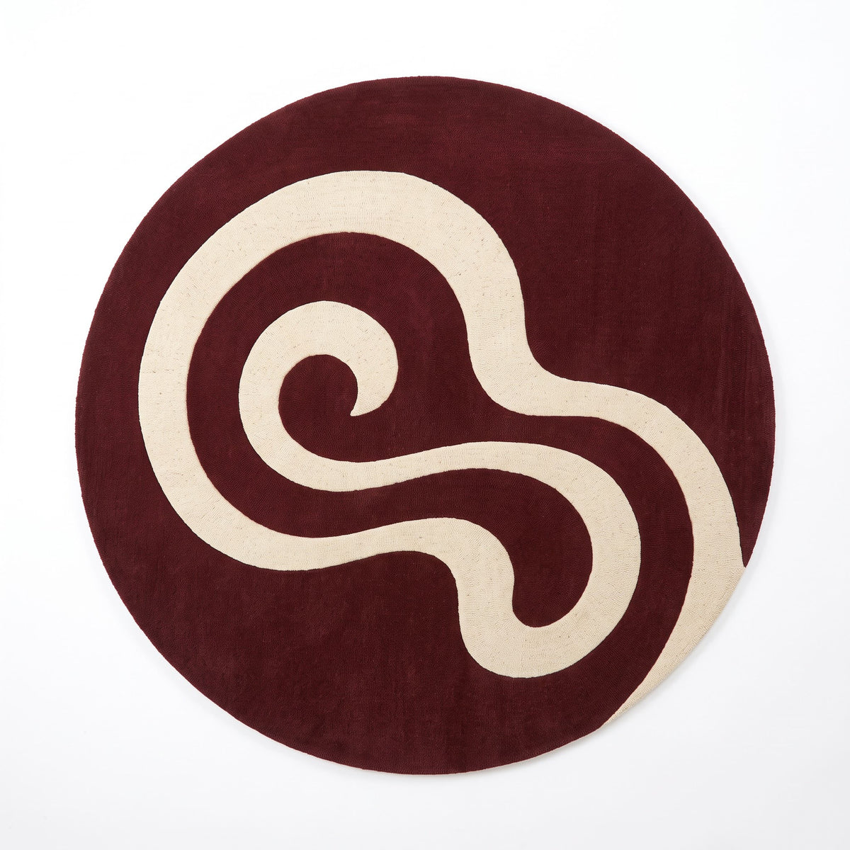 Abstract Swirl Wool Rug | Organic Swirling Loop Pattern (GG)