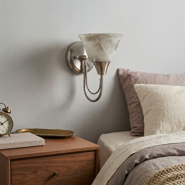 Alabaster Arcs Traditional Sconce Wall Light - 9in * 6.25in (J)