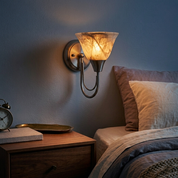 Alabaster Arcs Traditional Sconce Wall Light - 9in * 6.25in (J)
