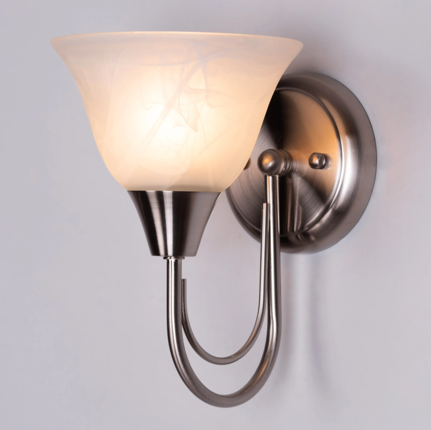 Alabaster Arcs Traditional Sconce Wall Light - 9in * 6.25in (J)