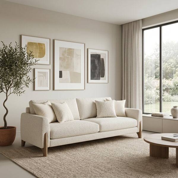 Arden Rounded-Track Bouclé 3-Seater Sofa (2100mm) - (NO)