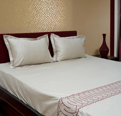Art Lacey Legacy (400 TC) - 100% Cotton King-Size Bedsheet + 2 Pillow Covers