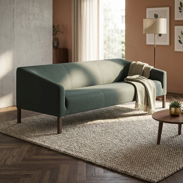Astrid Mid-Century Green 2-Seater Sofa (1500mm) - (NO)