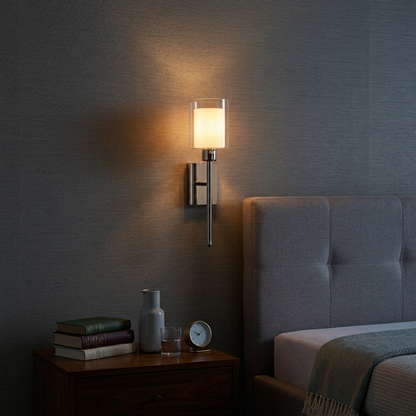 Aura Double-Glass Torch Sconce Wall Light - 5in * 18in (J)